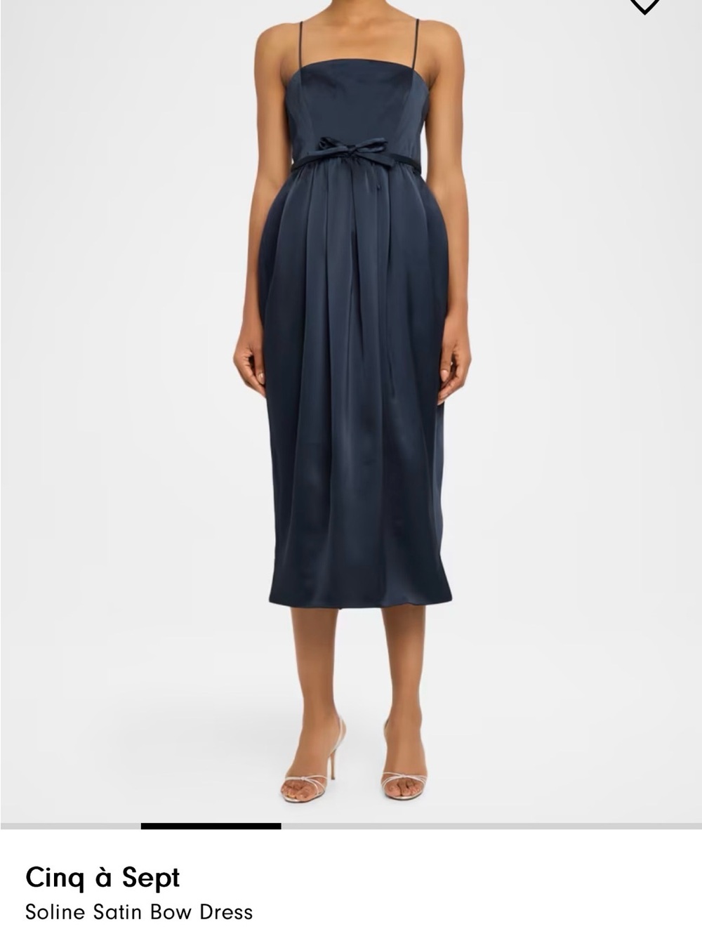 cinq a sept Navy Satin Bow Midi Dress